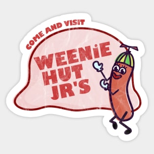 Weenie Hut Jr's logo - old and washed Sticker